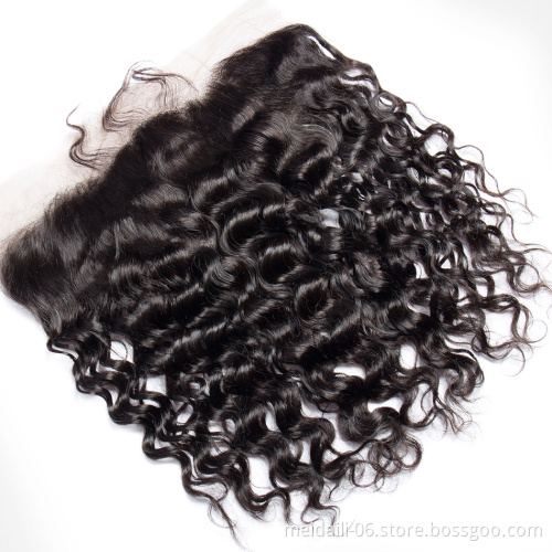 wholesale virgin hair vendors cheap price 13x4 lace frontal closure unprocessed water curly hair lace closure 13x4 closure